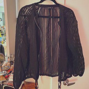 Zara Cinch Bottom Mesh Jacket